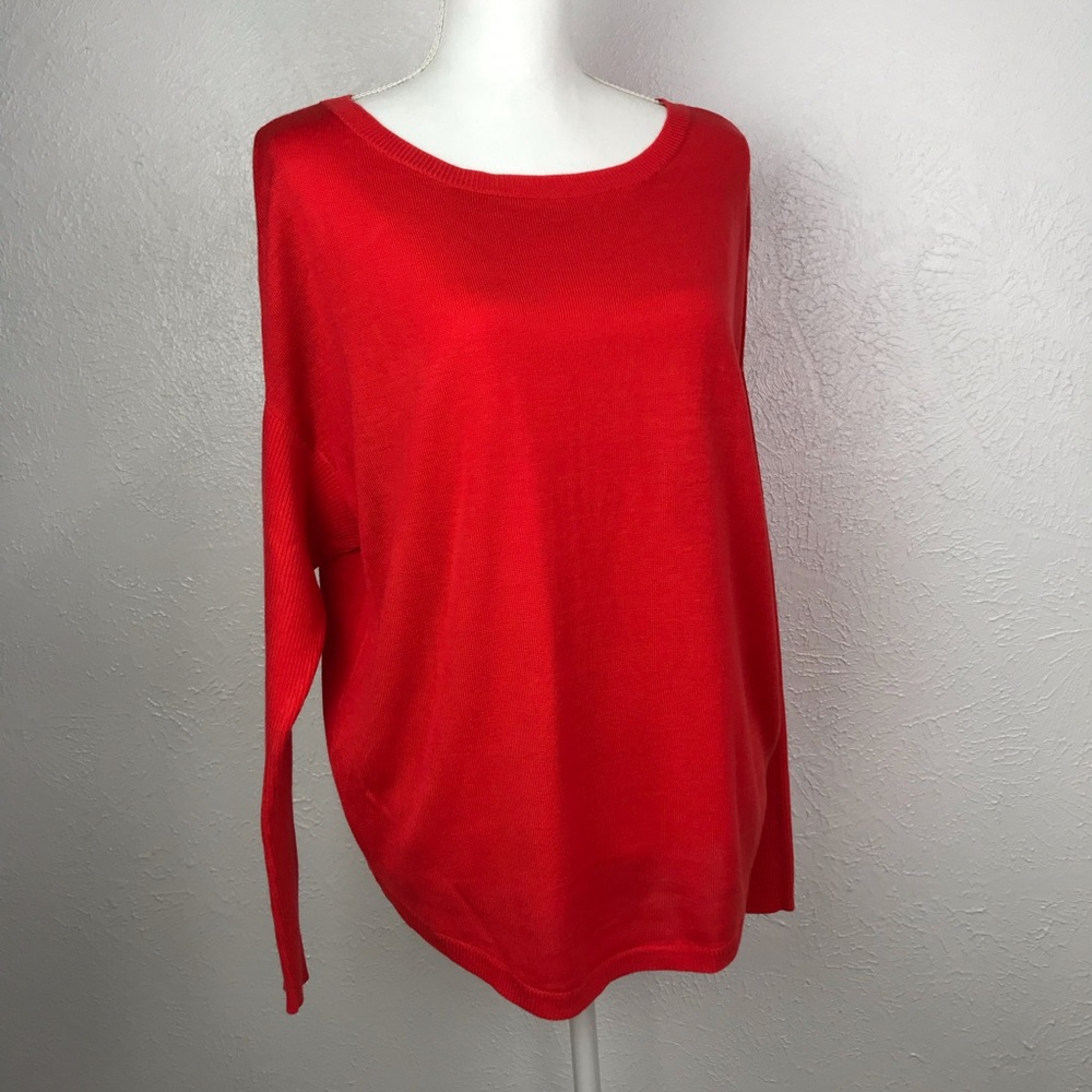 New York & Co. | Red Balloon Sleeve Top | Med